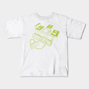 1989 TurboGrafx-16 Line Art Kids T-Shirt